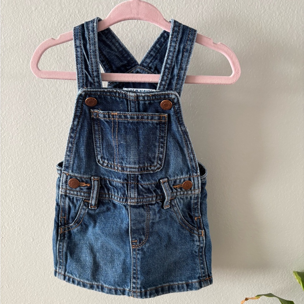 Old Navy Blue Denim Overalls with Adjustable Straps